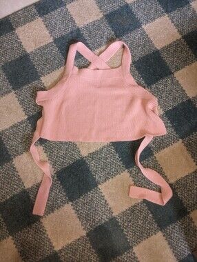 Adorable Wilfred Light Rose Pink Knit Crop Top Size XS